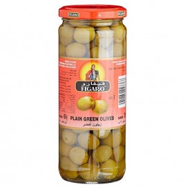 Figaro Plain Green Olives   Glass Jar  450 grams